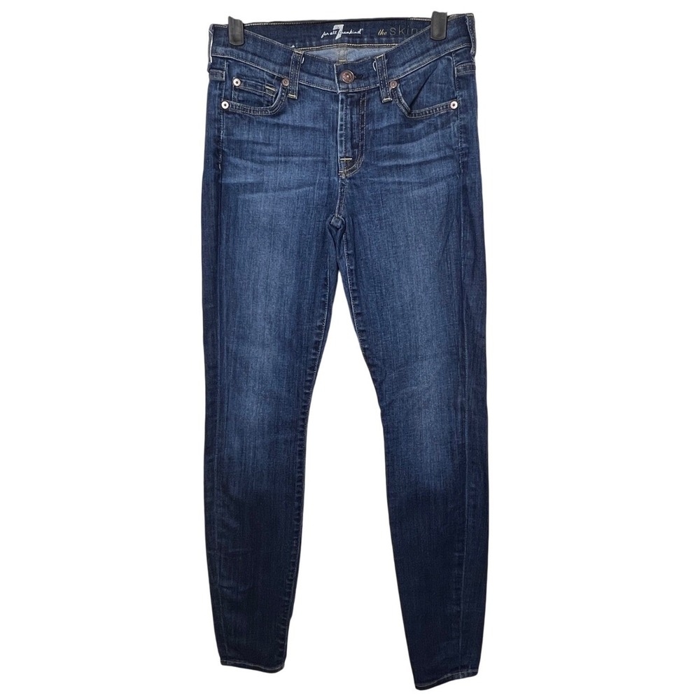 7 For All Mankind Dark Wash The Skinny Denim Jeans Women 26